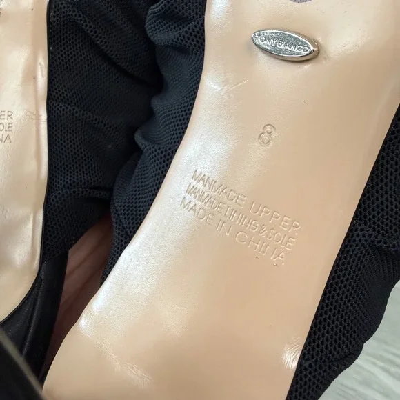 Tony Bianco Black Adee Mesh Ruched High Heel Mules - Picture 14 of 14